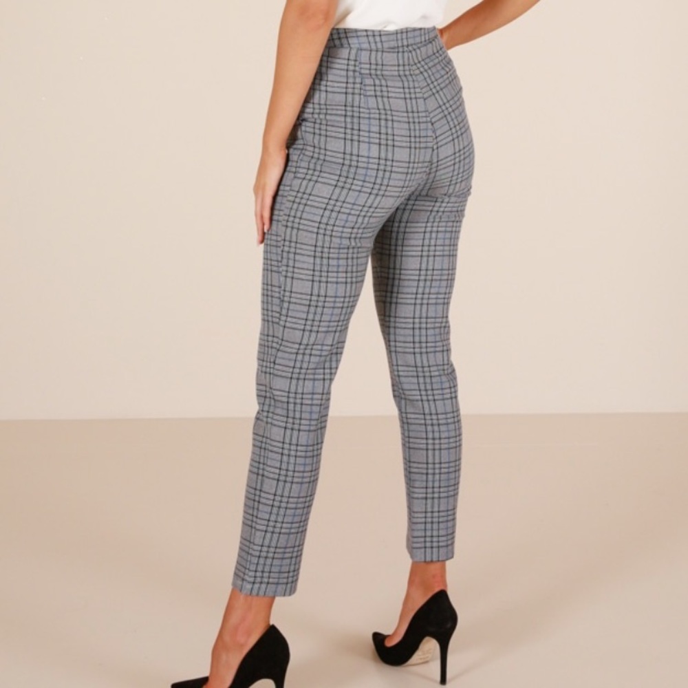 Checkered grey work pants